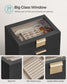 Jewelry Box with Glass Lid, 6-Layer Jewelry Organizer, 5 Drawers FredCo