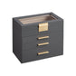 Jewelry Box with Glass Lid Gray and Gold Color FredCo