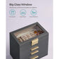 Jewelry Box with Glass Lid Gray and Gold Color FredCo