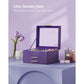 Jewelry Box with Glass Lid Purple and Gold Color FredCo