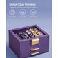 Jewelry Box with Glass Lid Purple and Gold Color FredCo