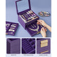 Jewelry Box with Glass Lid Purple and Gold Color FredCo