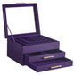 Jewelry Box with Glass Lid Purple and Gold Color FredCo