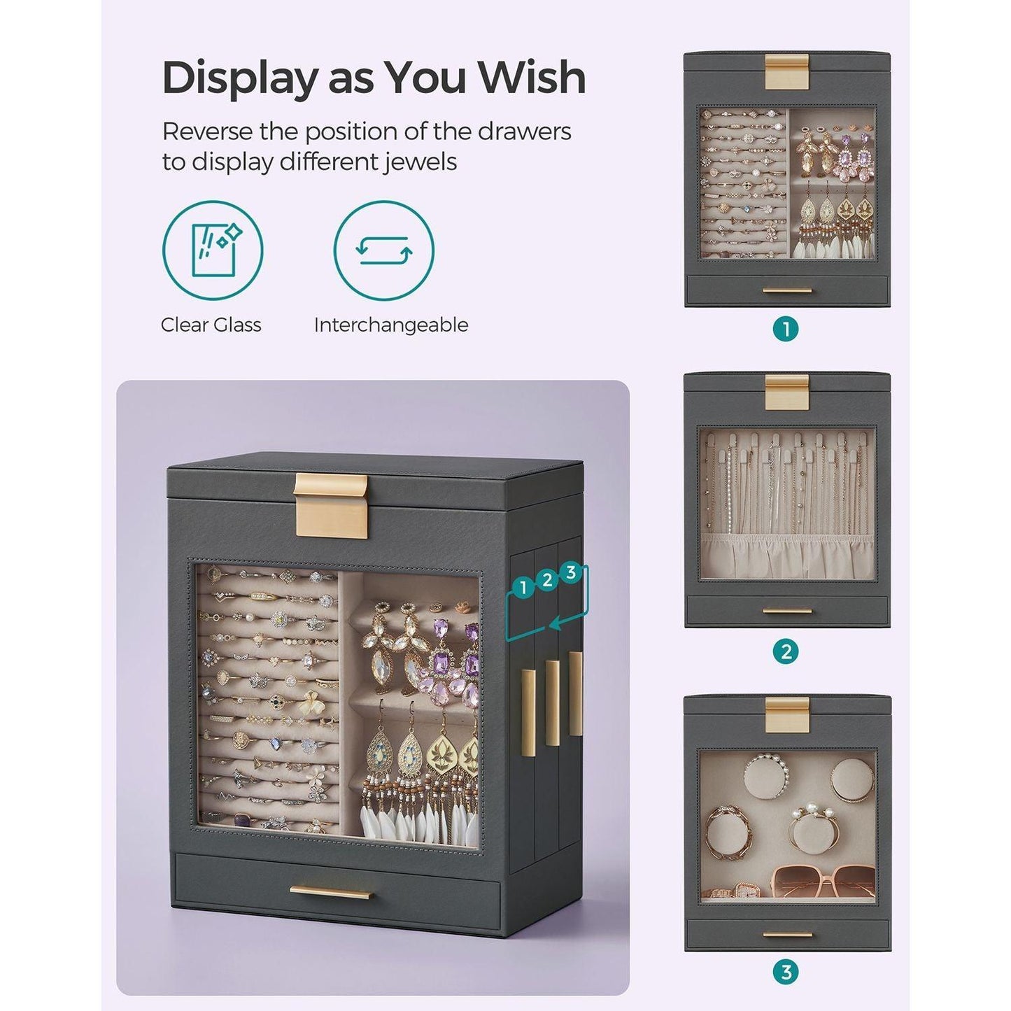 Jewelry Box with Glass Window FredCo