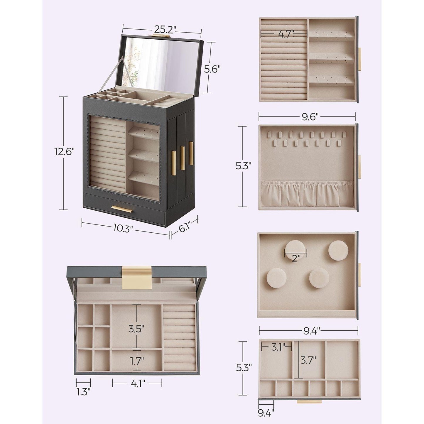 Jewelry Box with Glass Window FredCo