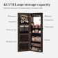 Jewelry Cabinet Armoire with Mirror Brown FredCo