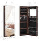 Jewelry Cabinet Armoire with Mirror Brown FredCo