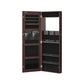 Jewelry Cabinet Armoire with Mirror Brown FredCo