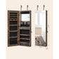 Jewelry Cabinet Armoire with Mirror Rustic Brown FredCo