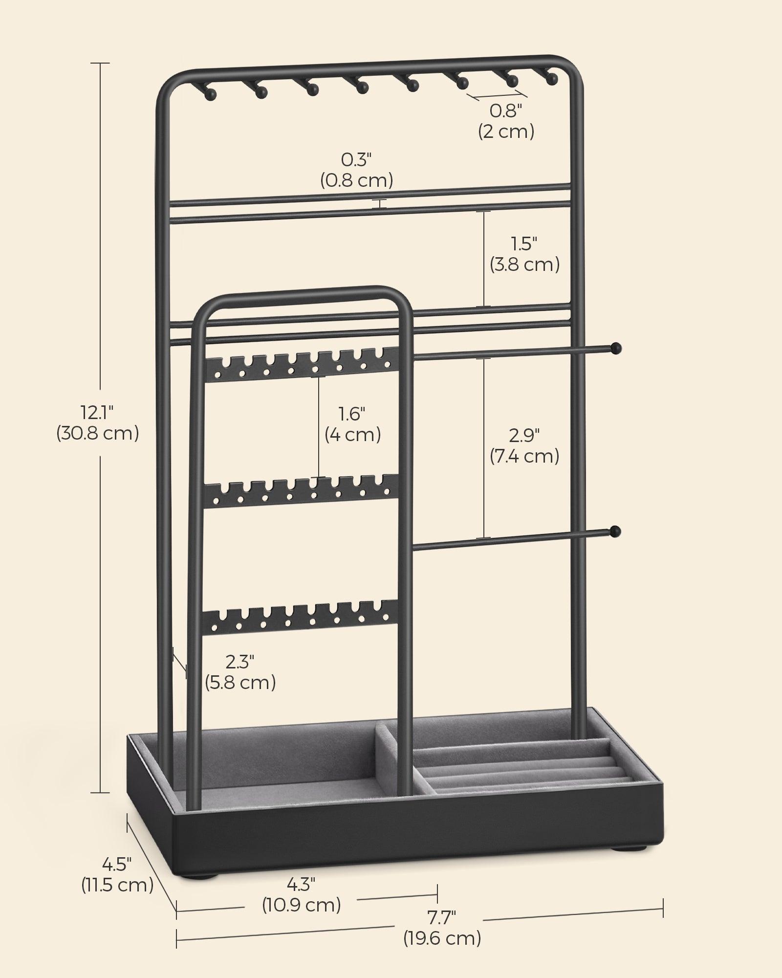 Jewelry Holder with Metal Frame and Velvet Tray FredCo