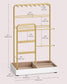 Jewelry Holder with Metal Frame and Velvet Tray Gold Color FredCo