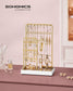 Jewelry Holder with Metal Frame and Velvet Tray Gold Color FredCo