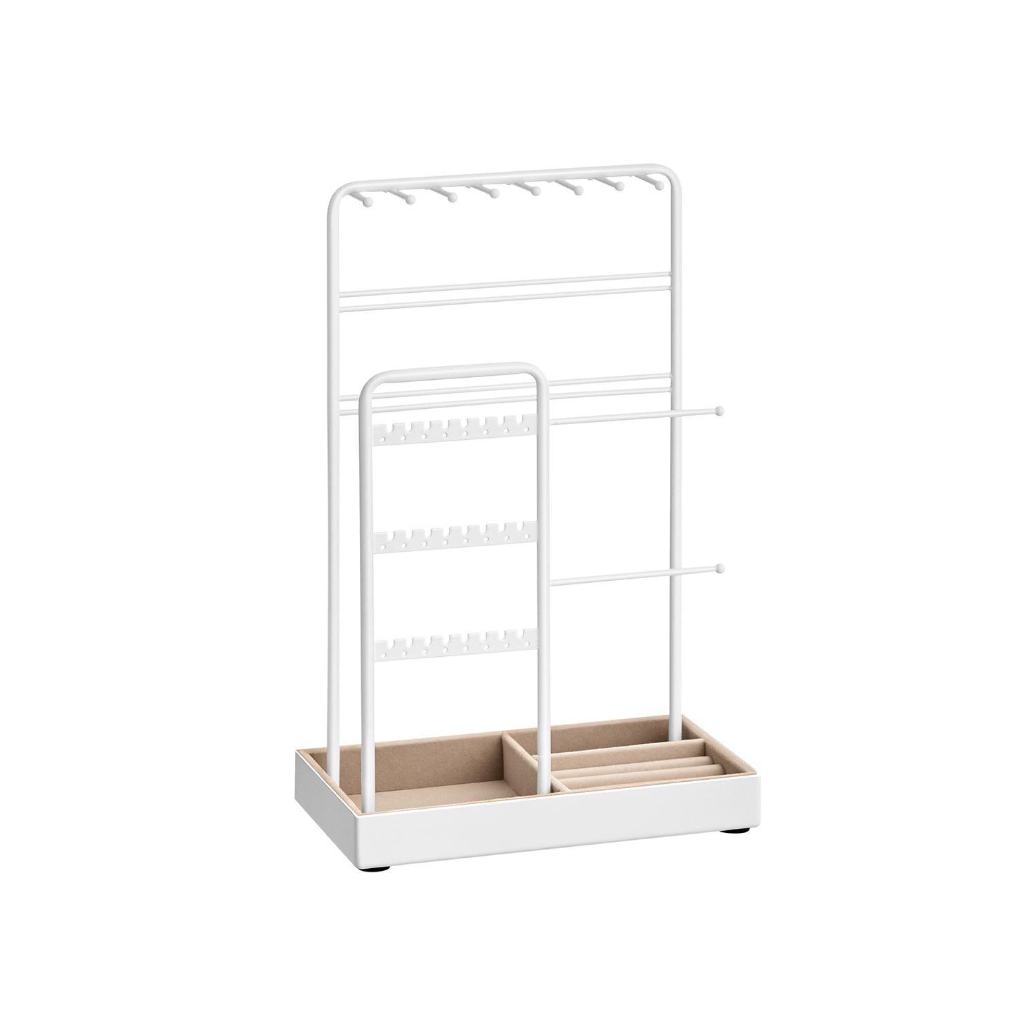 Jewelry Holder with Metal Frame and Velvet Tray White FredCo