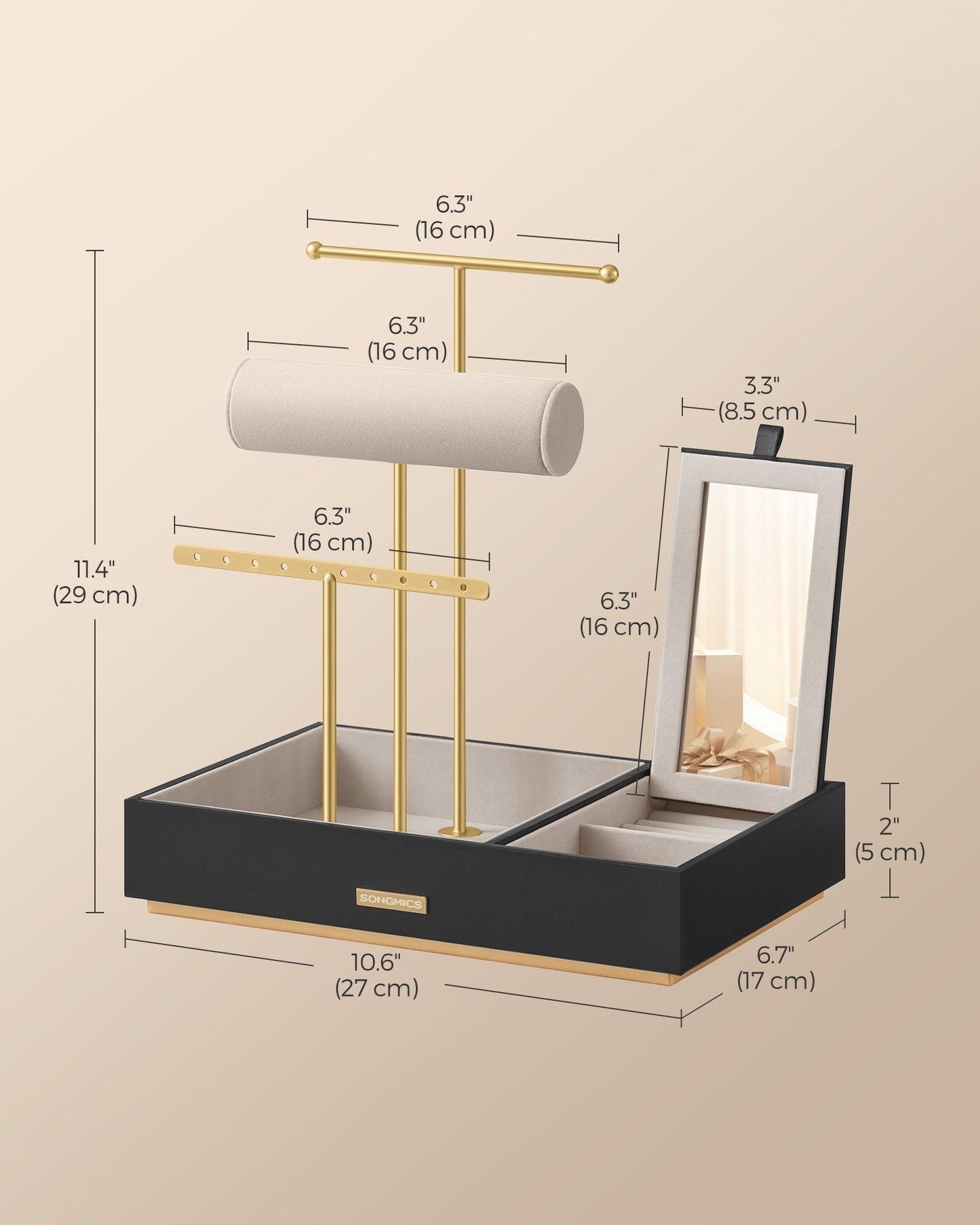 Jewelry Holder with Mirror FredCo