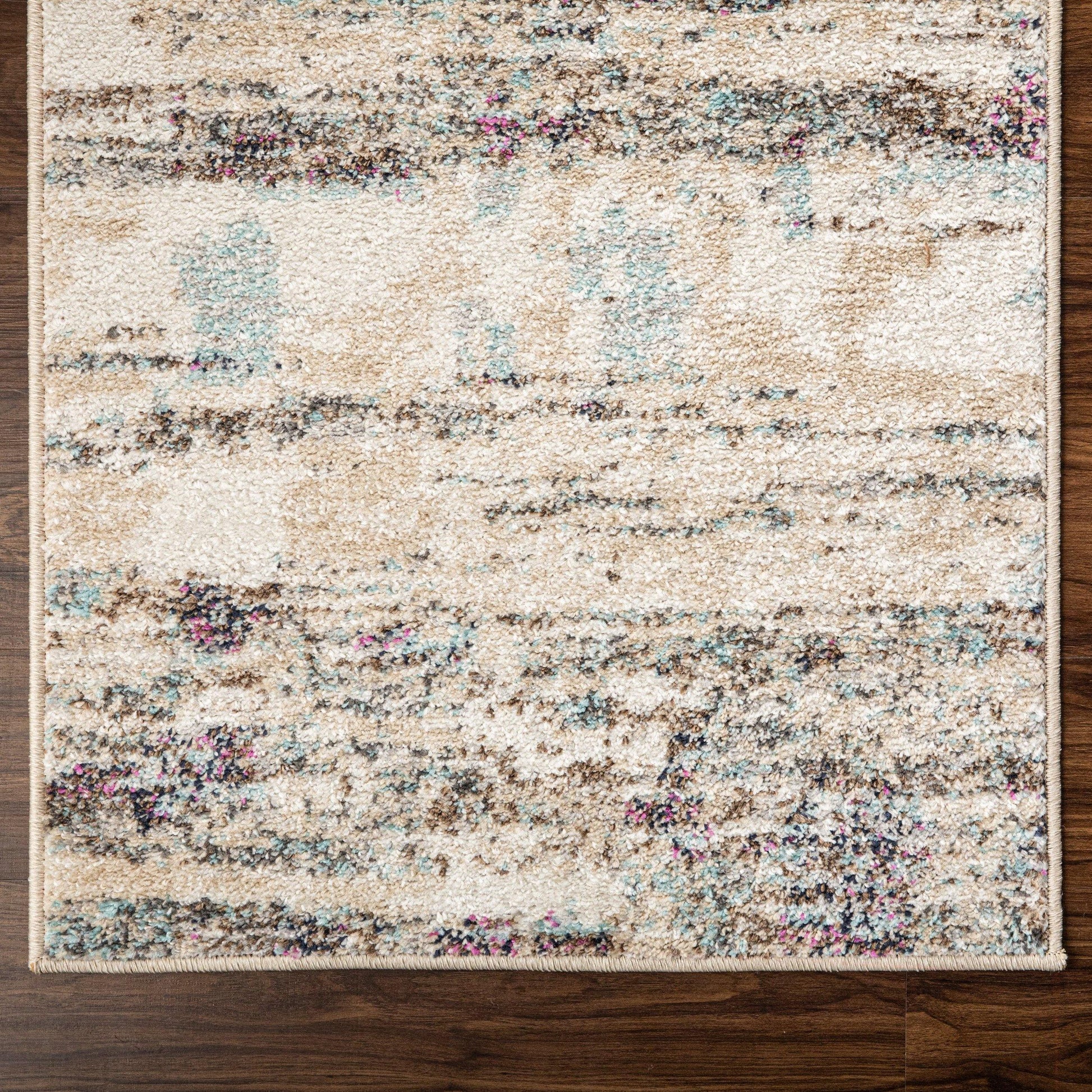 Jharna Modern Abstract Distressed Ivory Rug FredCo