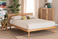Joaquin Modern Japandi Rustic Brown Finished Wood Platform Bed FredCo