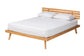 Joaquin Modern Japandi Rustic Brown Finished Wood Platform Bed FredCo
