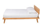 Joaquin Modern Japandi Rustic Brown Finished Wood Platform Bed FredCo