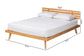 Joaquin Modern Japandi Rustic Brown Finished Wood Platform Bed FredCo