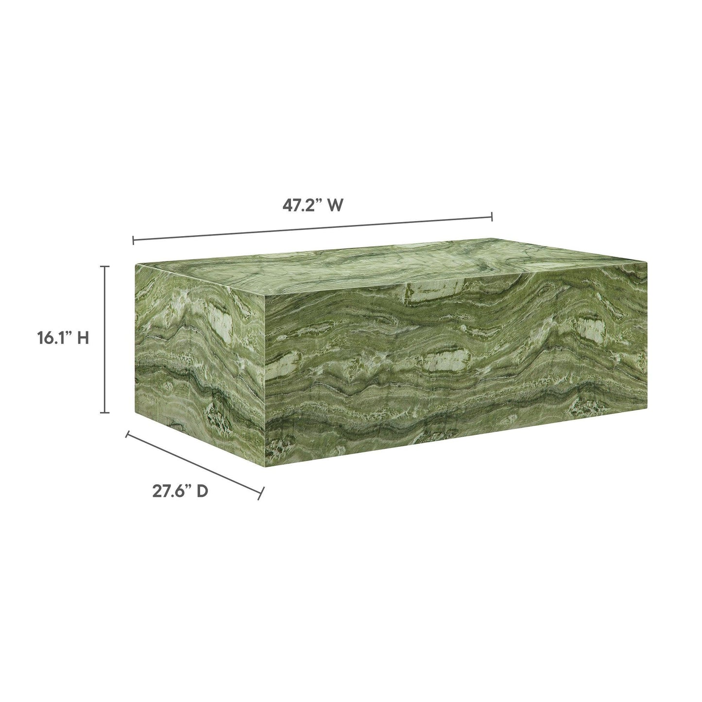 Jordana Square Plinth Indoor - Outdoor Patio Concrete Coffee Table by Modway EEI-7095 FredCo