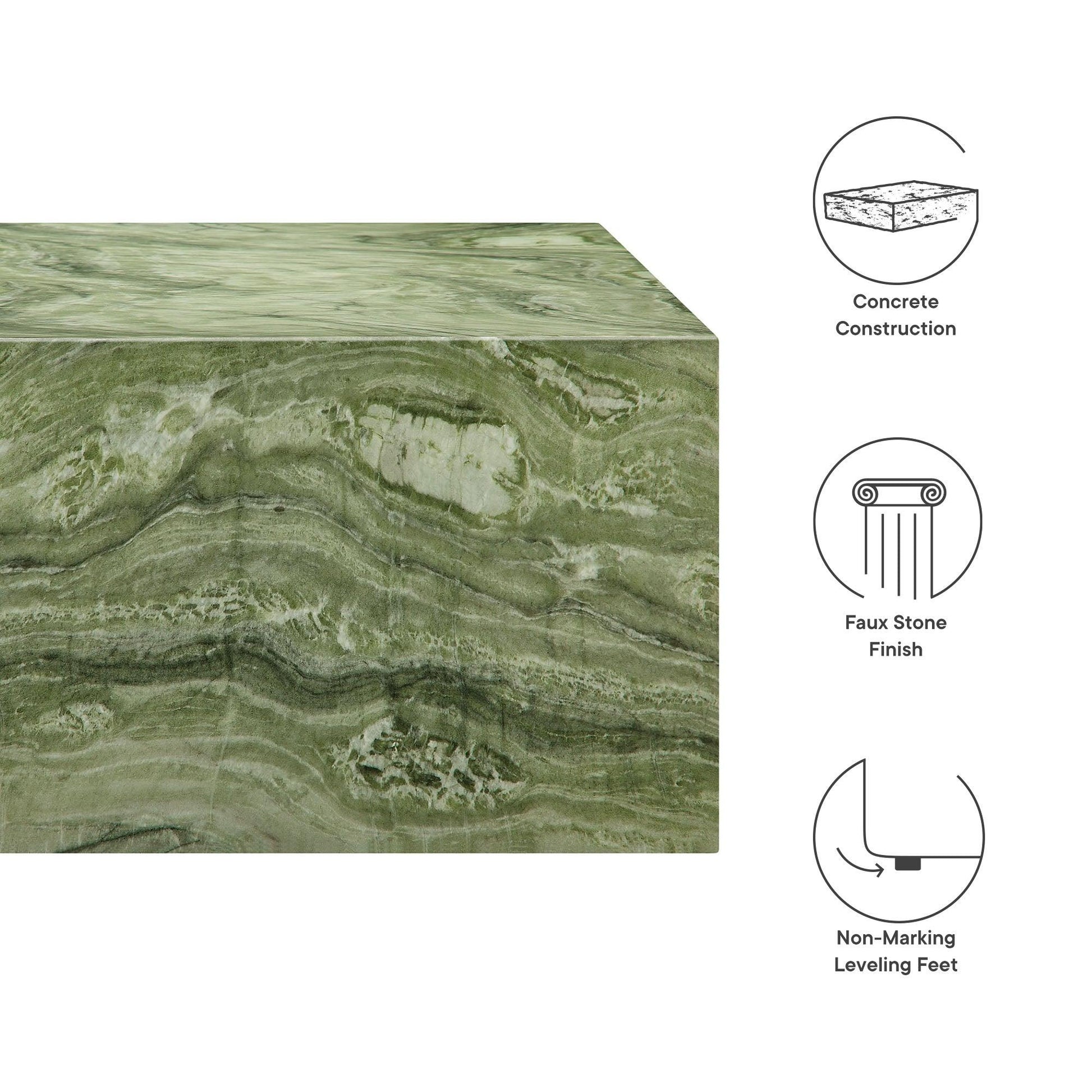 Jordana Square Plinth Indoor - Outdoor Patio Concrete Coffee Table by Modway EEI-7095 FredCo