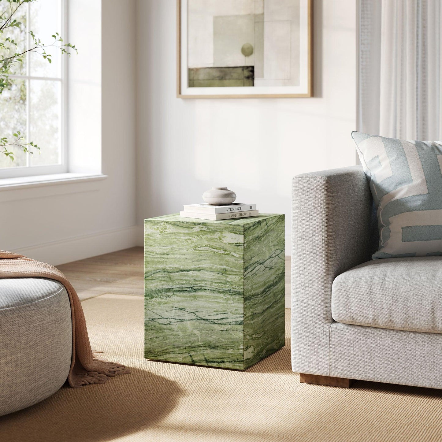 Jordana Square Plinth Indoor - Outdoor Patio Concrete Side Table by Modway EEI-7096 FredCo