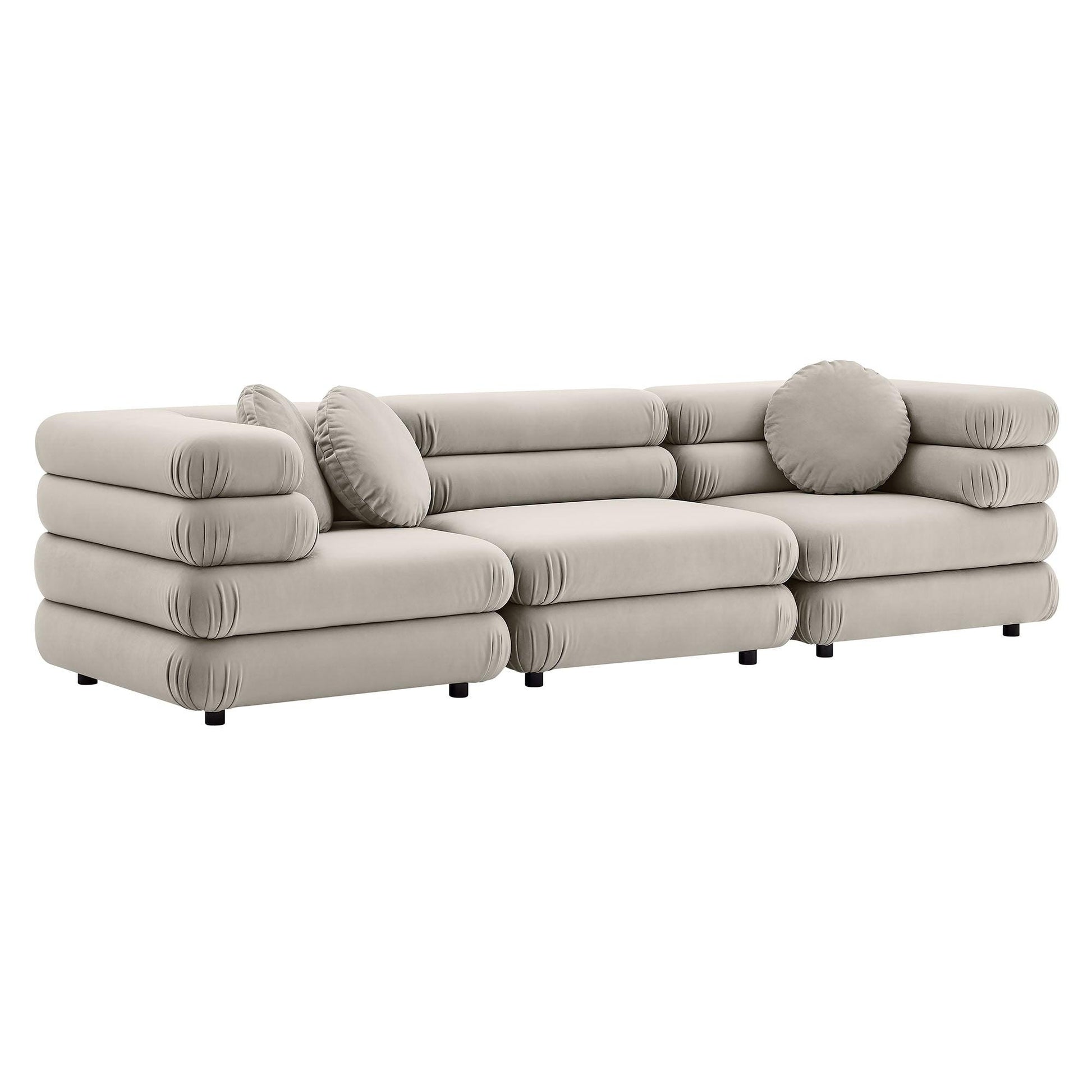 Jubilee 3-Piece Modular Performance Velvet Sectional Sofa by Modway FredCo