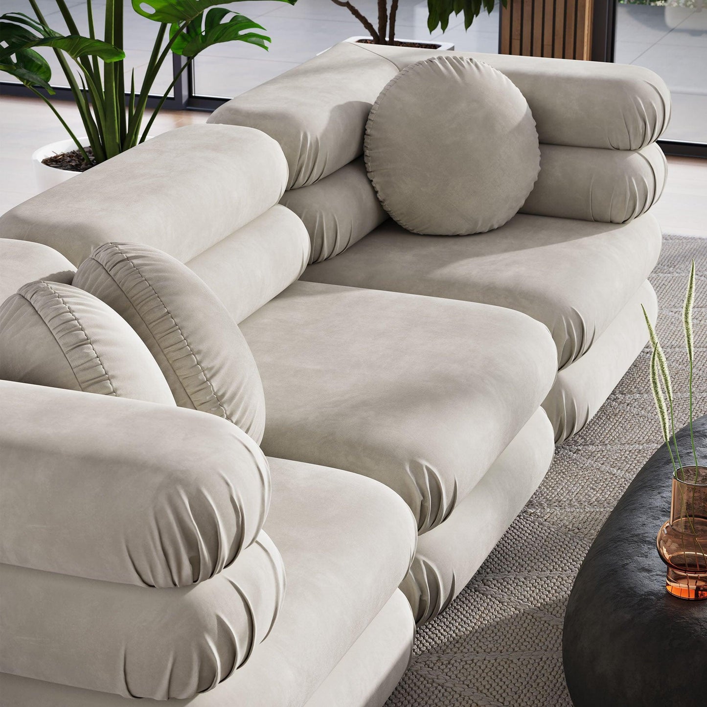 Jubilee 3-Piece Modular Performance Velvet Sectional Sofa by Modway FredCo