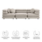 Jubilee 3-Piece Modular Performance Velvet Sectional Sofa by Modway FredCo