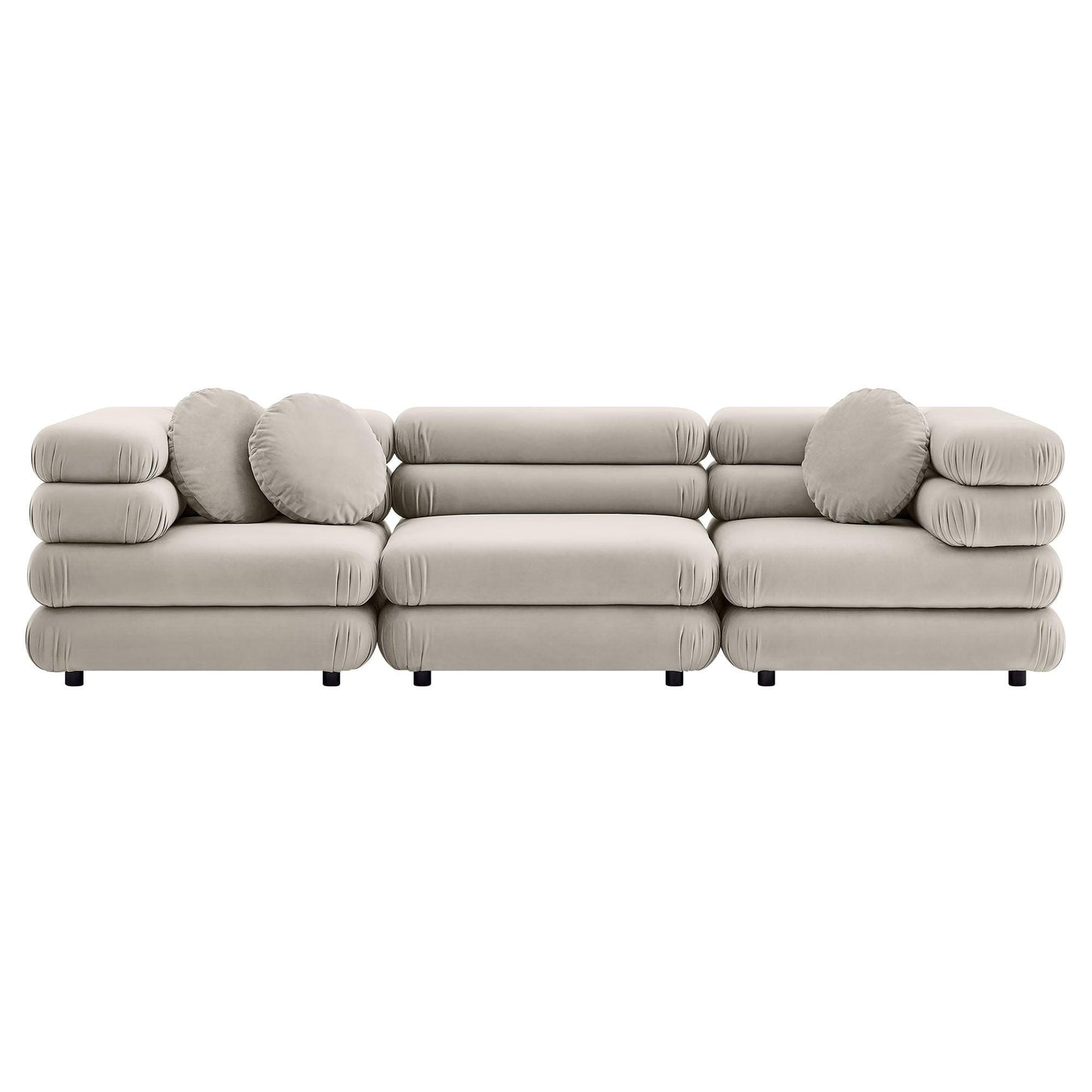 Jubilee 3-Piece Modular Performance Velvet Sectional Sofa by Modway FredCo
