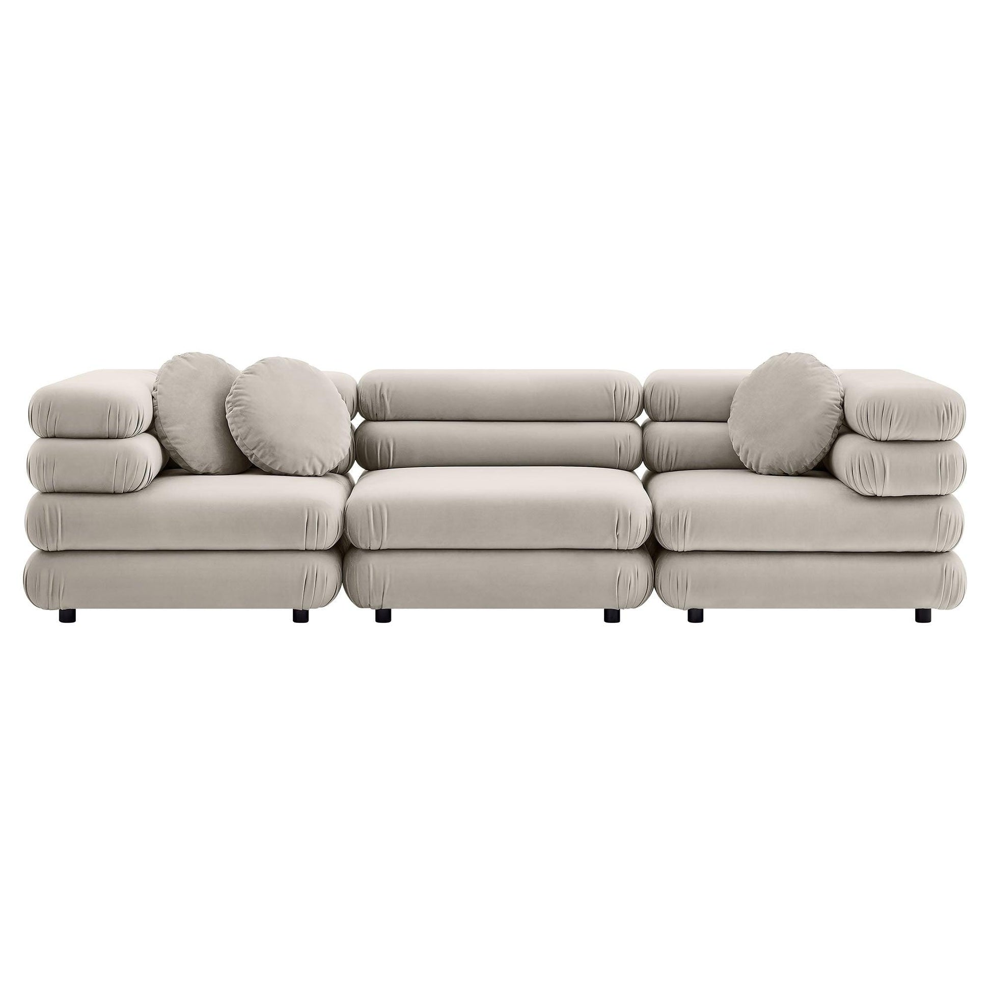 Jubilee 3-Piece Modular Performance Velvet Sectional Sofa by Modway FredCo