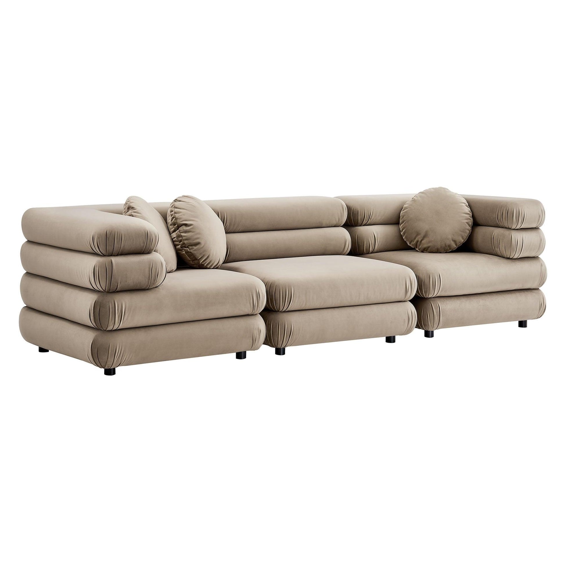 Jubilee 3-Piece Modular Performance Velvet Sectional Sofa by Modway FredCo