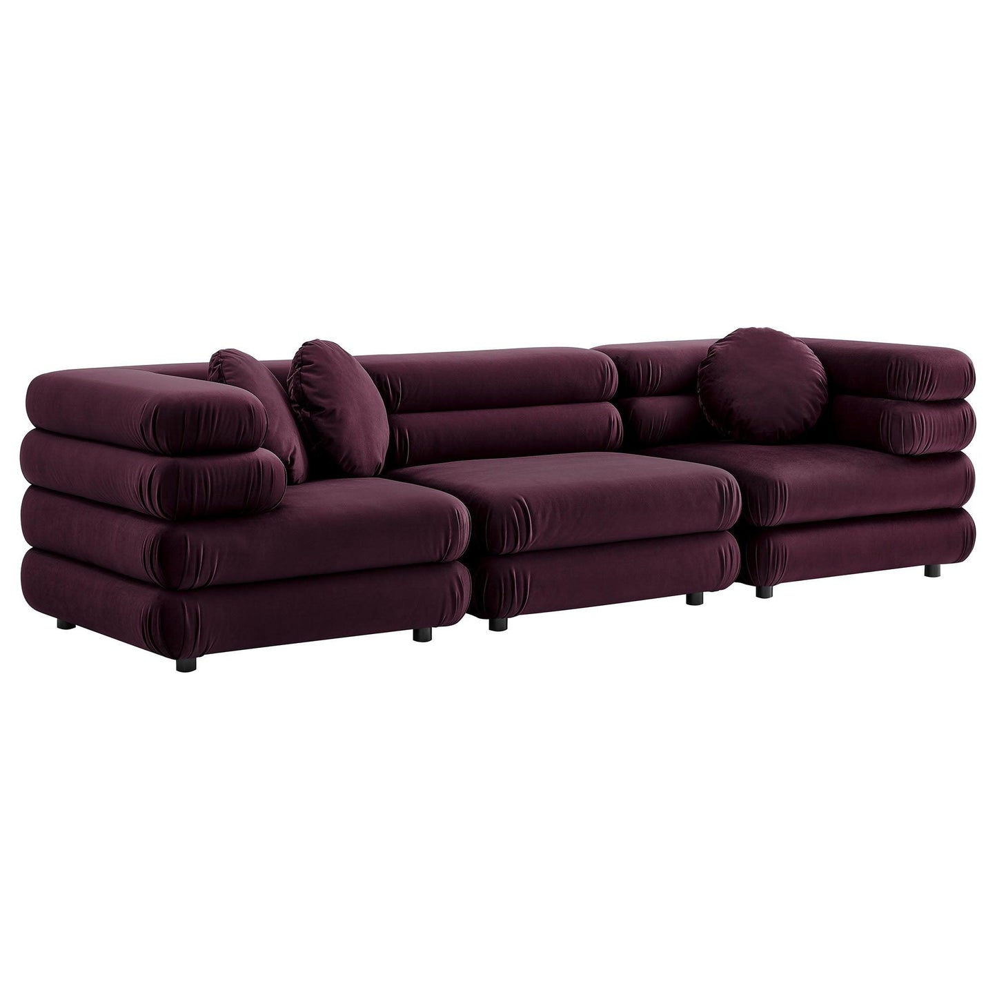 Jubilee 3-Piece Modular Performance Velvet Sectional Sofa by Modway FredCo