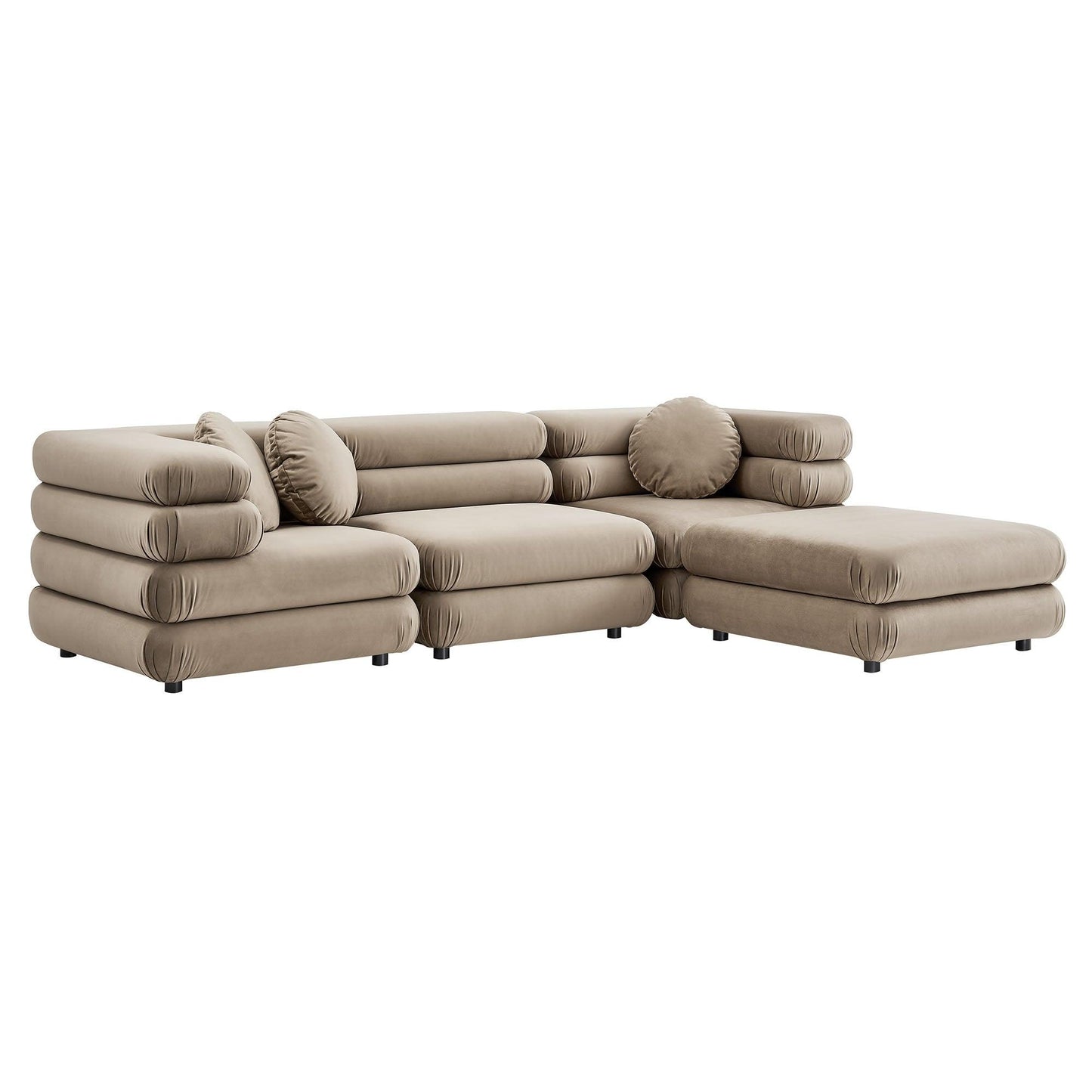 Jubilee 4-Piece Modular Performance Velvet Sectional Sofa by Modway FredCo