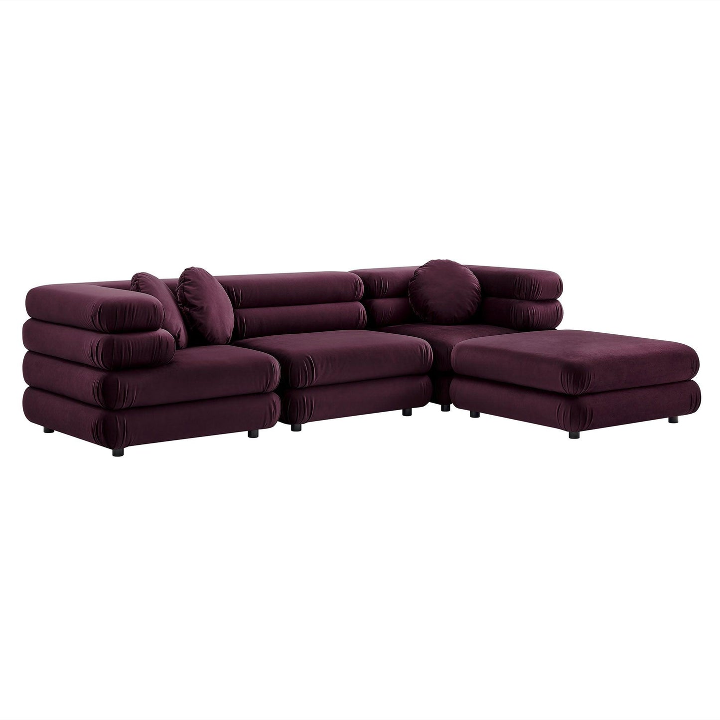 Jubilee 4-Piece Modular Performance Velvet Sectional Sofa by Modway FredCo