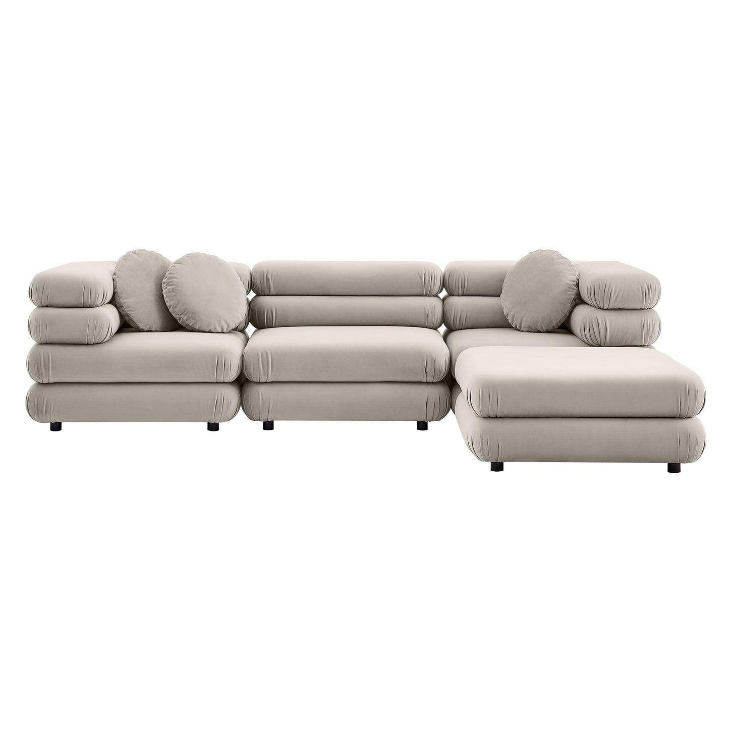 Jubilee 4-Piece Modular Performance Velvet Sectional Sofa by Modway FredCo