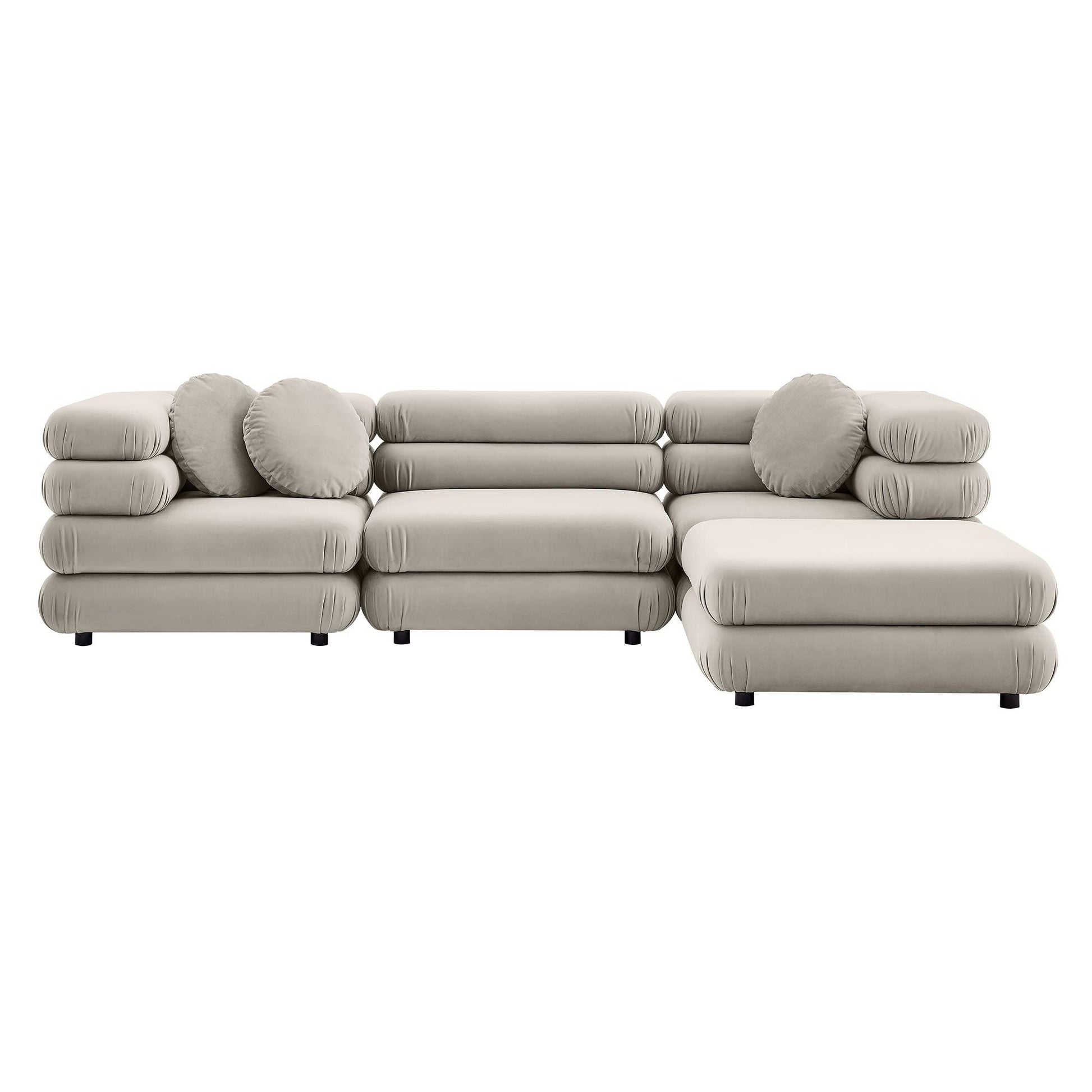 Jubilee 4-Piece Modular Performance Velvet Sectional Sofa by Modway FredCo