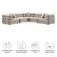 Jubilee 5-Piece Modular Performance Velvet Sectional Sofa by Modway FredCo