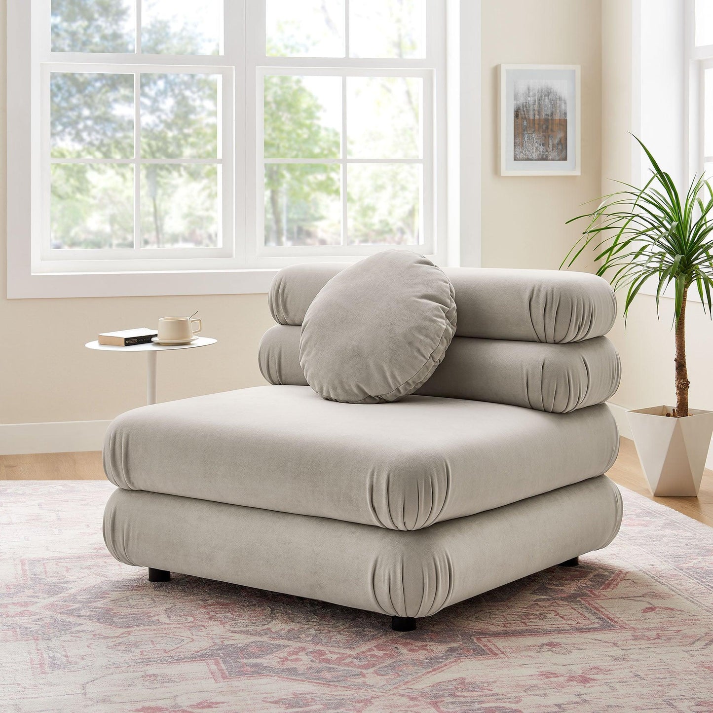 Jubilee Modular Performance Velvet Armless Chair by Modway FredCo