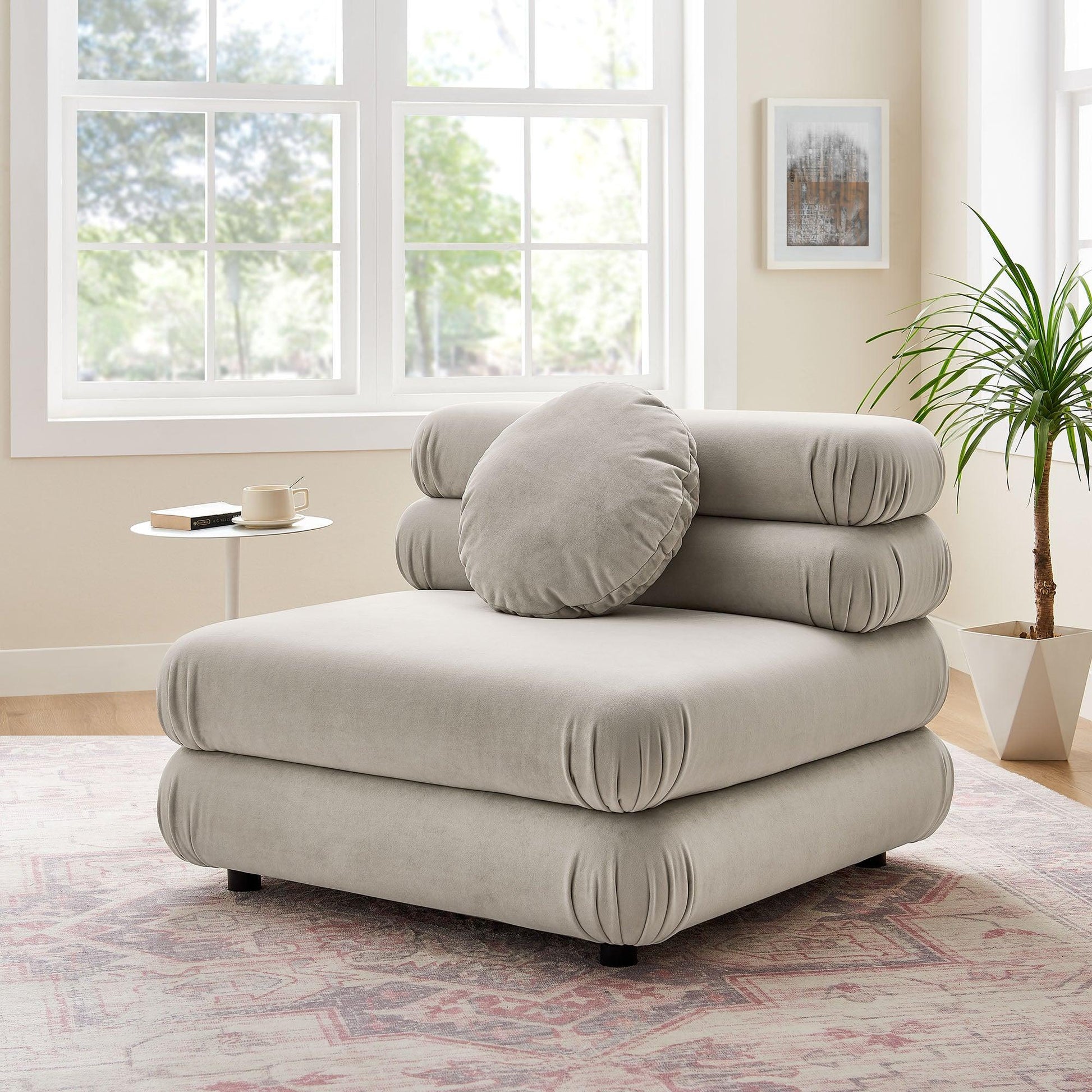 Jubilee Modular Performance Velvet Armless Chair by Modway FredCo