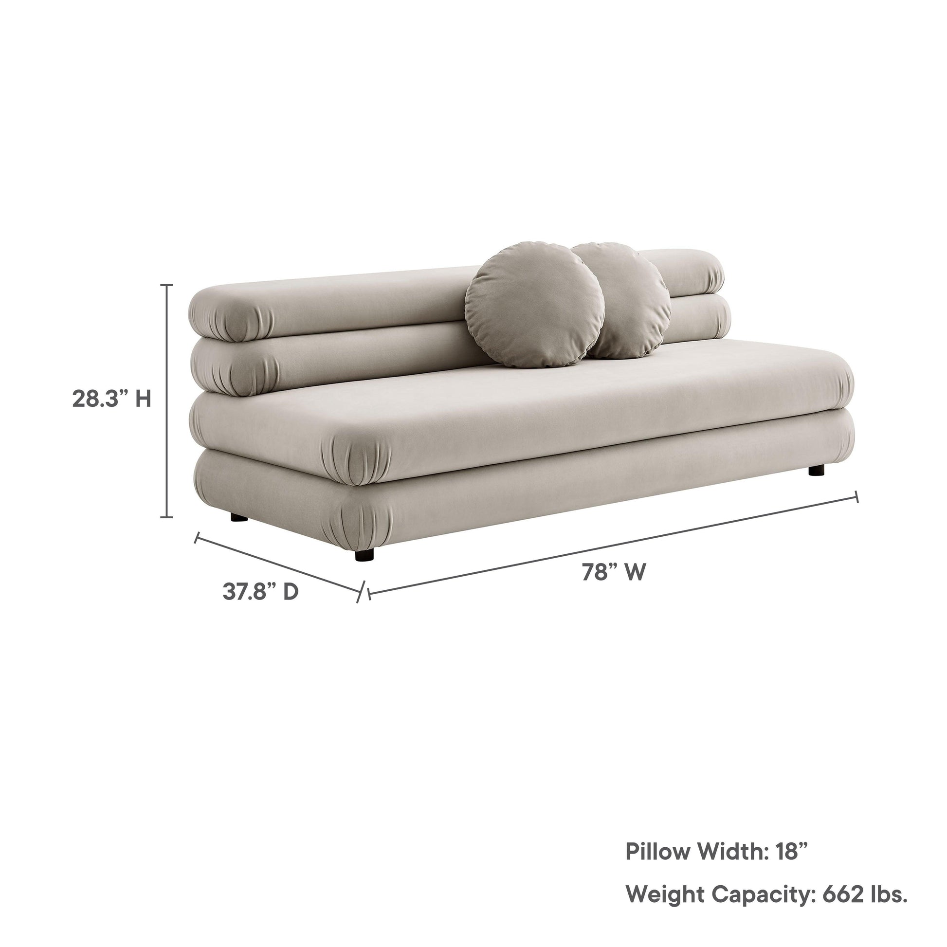 Jubilee Modular Performance Velvet Armless Loveseat by Modway FredCo