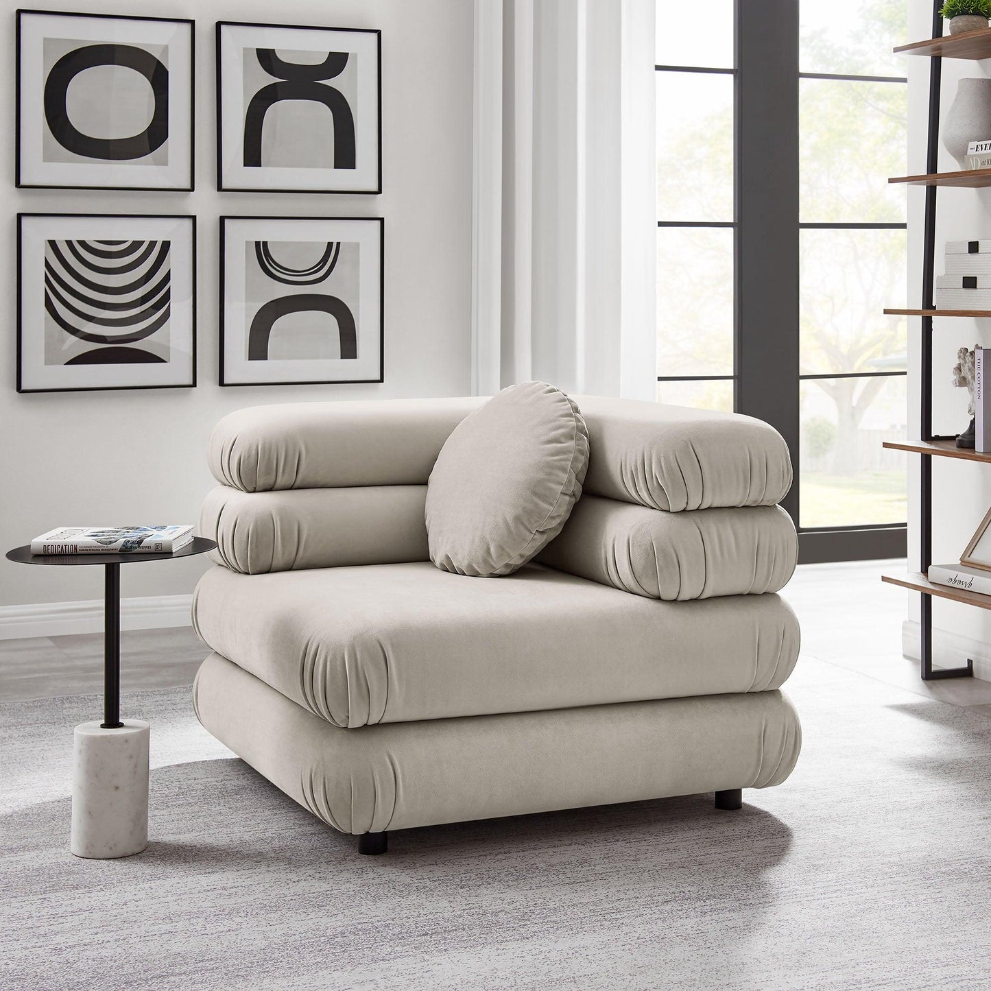 Jubilee Modular Performance Velvet Corner Chair by Modway FredCo