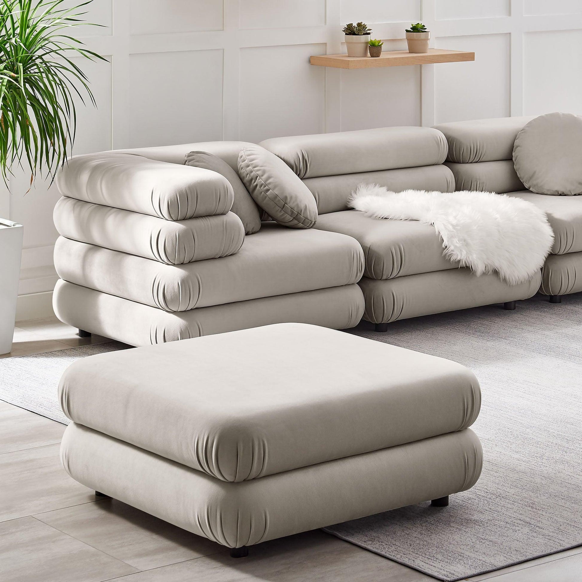 Jubilee Modular Performance Velvet Ottoman by Modway FredCo