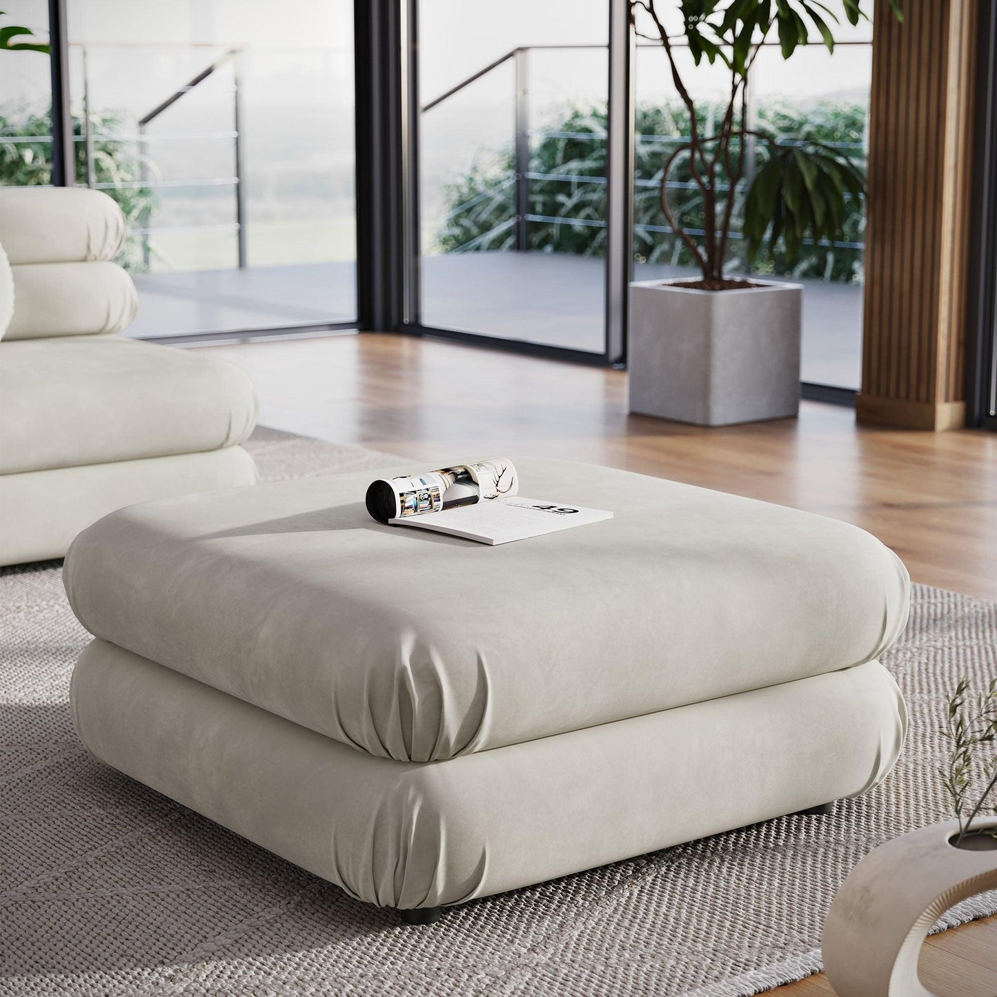 Jubilee Modular Performance Velvet Ottoman by Modway FredCo