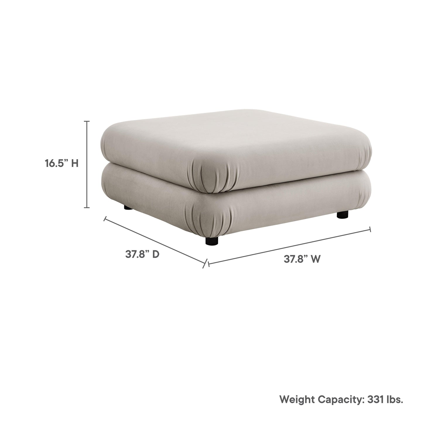 Jubilee Modular Performance Velvet Ottoman by Modway FredCo