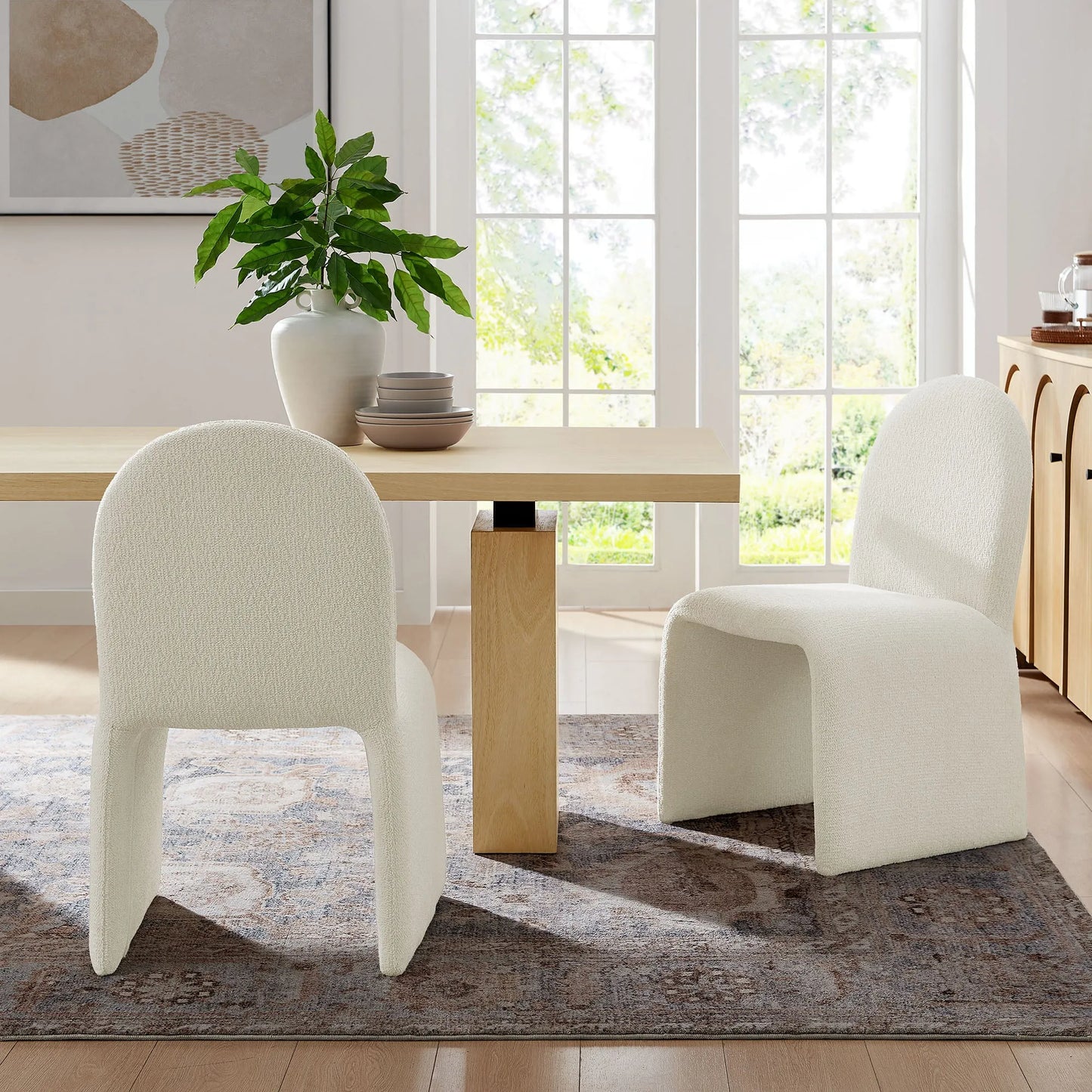 Junia Boucle Upholstered Arch Armless Dining Chair by Modway EEI-7231 FredCo