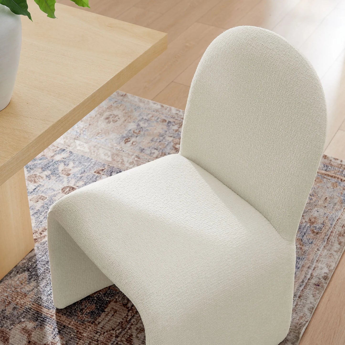 Junia Boucle Upholstered Arch Armless Dining Chair by Modway EEI-7231 FredCo
