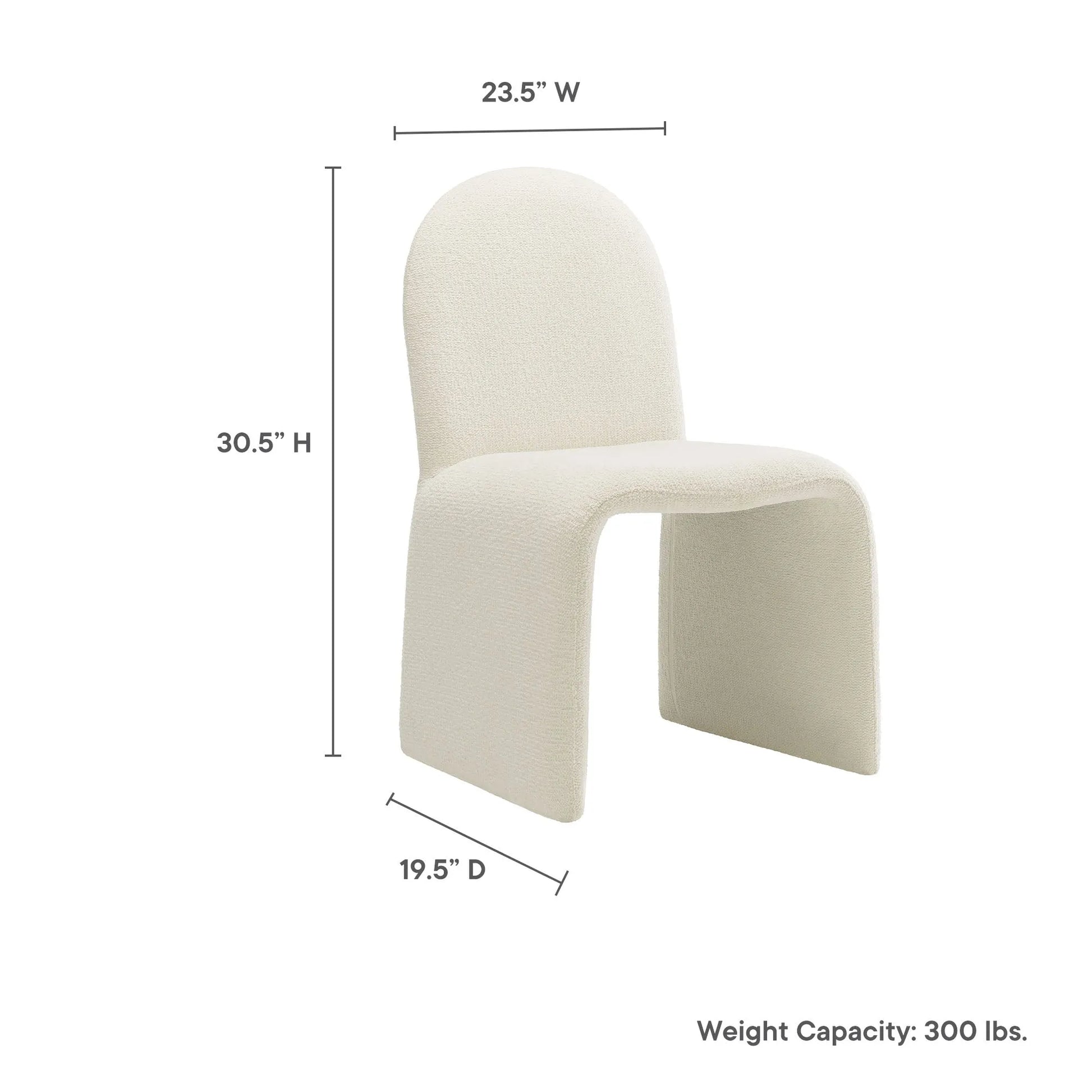 Junia Boucle Upholstered Arch Armless Dining Chair by Modway EEI-7231 FredCo