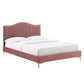 Juniper Channel Tufted Performance Velvet Full Platform Bed, MOD-6745 FredCo