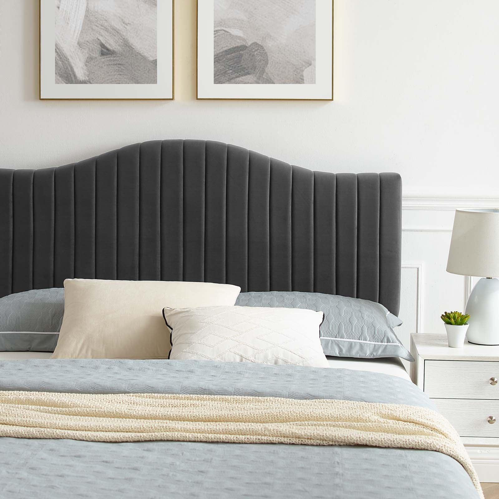 Juniper Channel Tufted Performance Velvet King Platform Bed, MOD-6749 FredCo